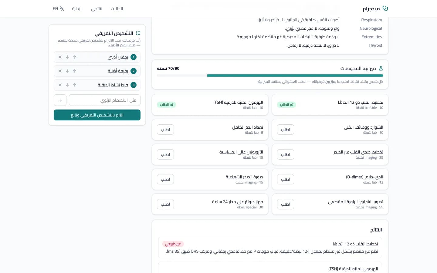 فحوصات بميزانية